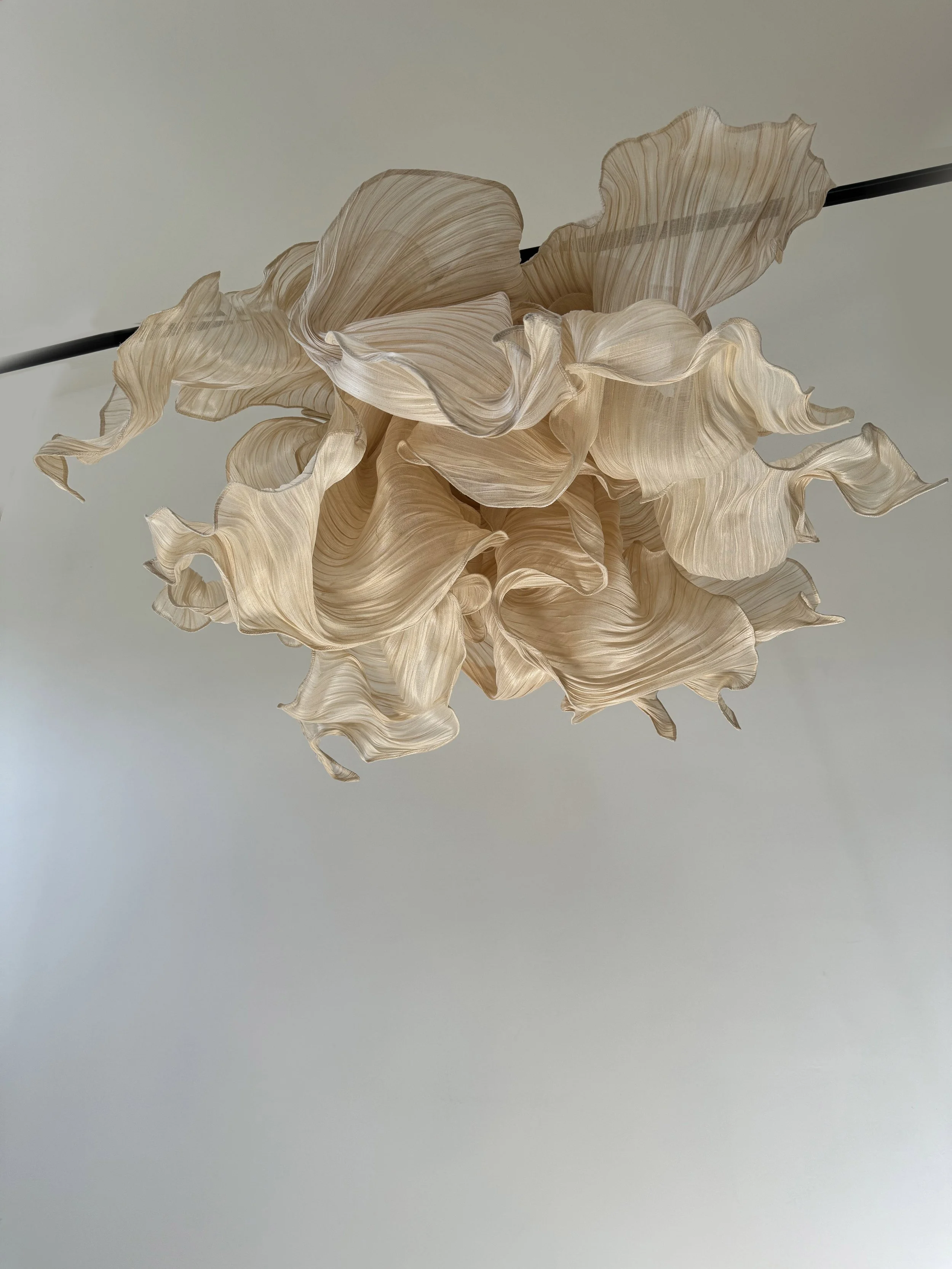 Modern Fabric Pendant Plain Light Nebula 80cm by Studio Mirei